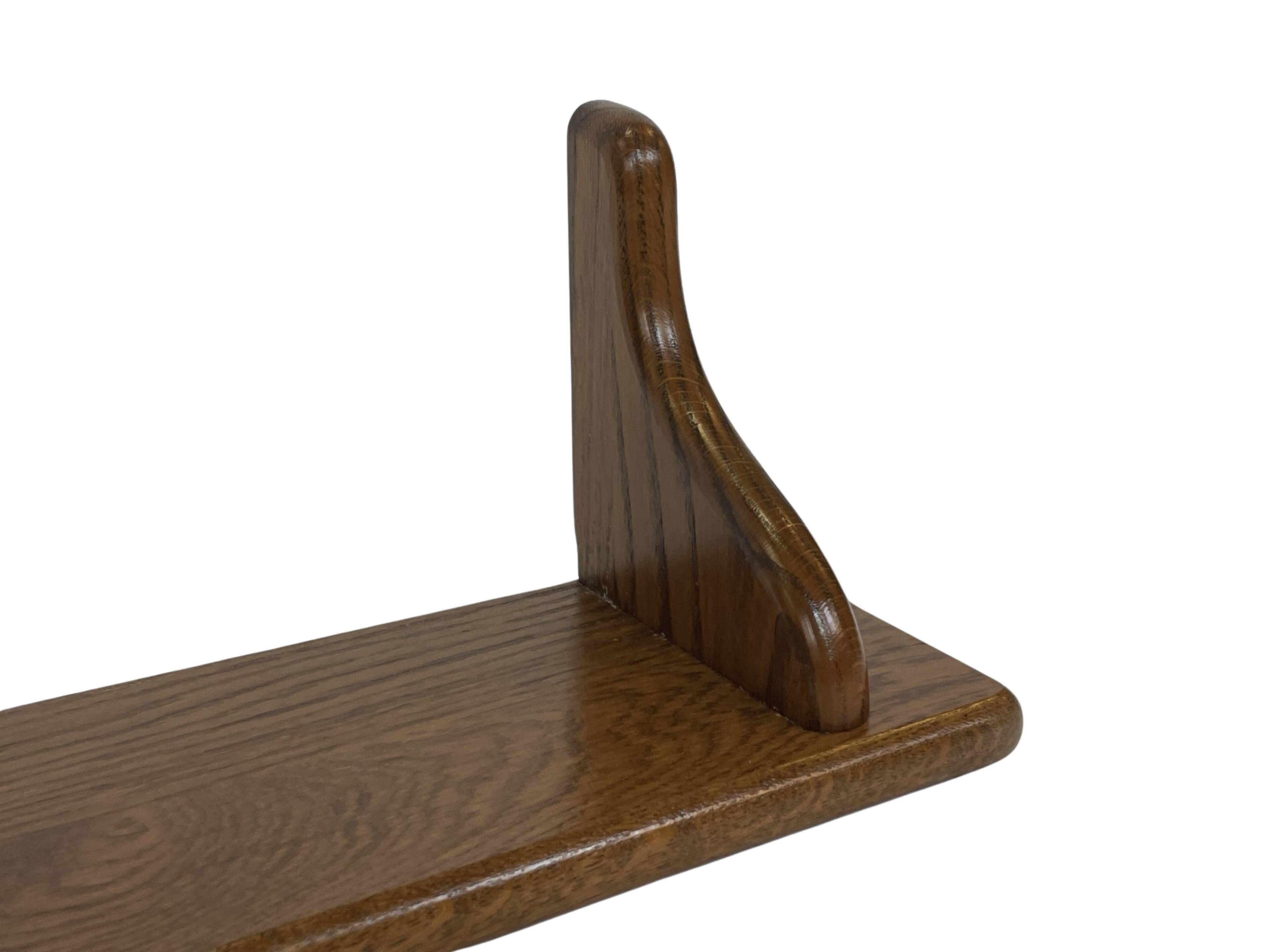 Vintage oak wall rack book shelf 1960s wood minimalist design