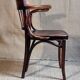 Curved wooden office chair from the 1930s attributed to Thonet.