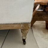 Chesterfield linen sofa