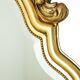 French Gold Leaf Gilded Crested Mirror Baroque Style Facet 84cm