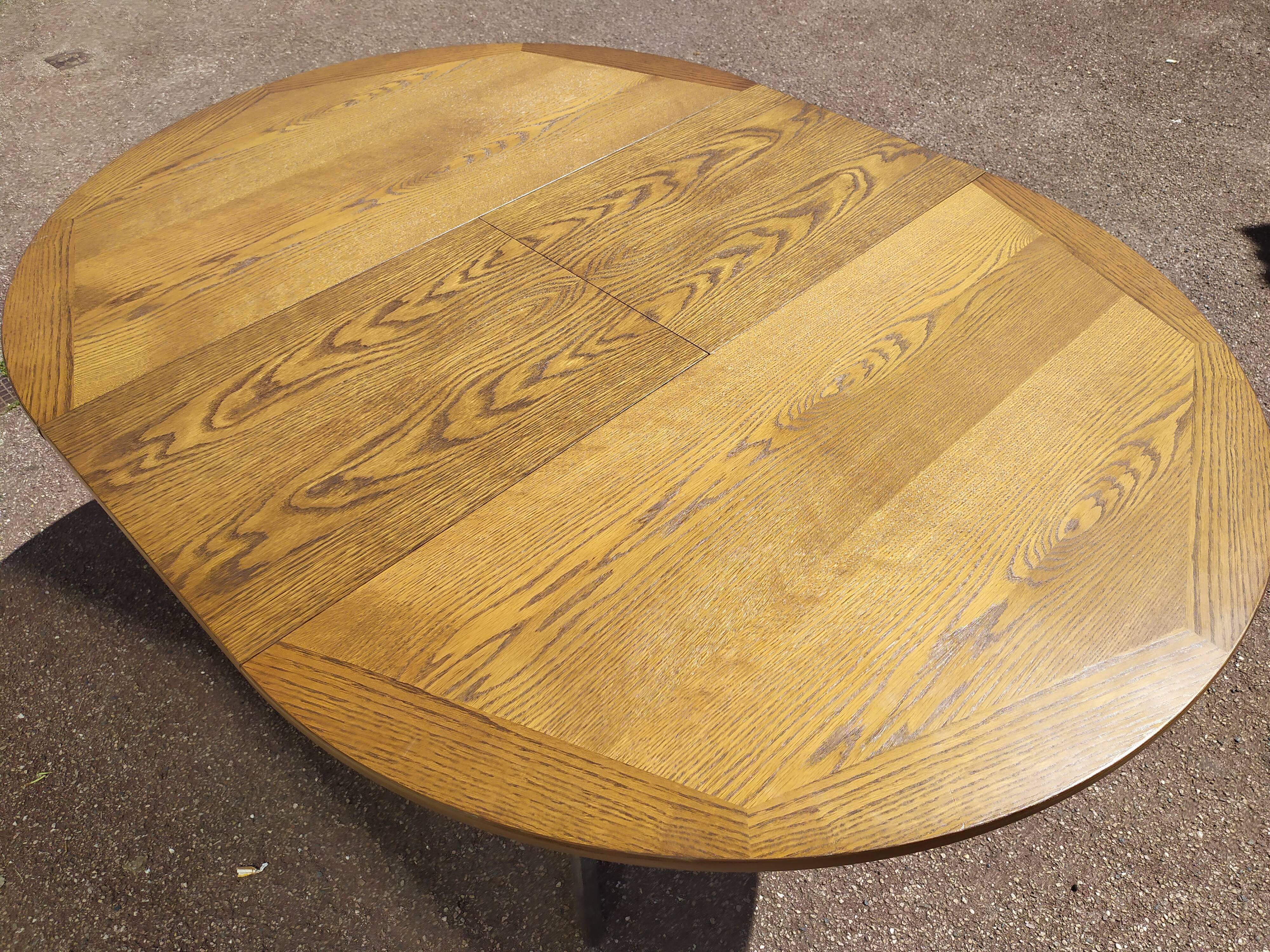 Table à manger en bois et acier chromé - Allemagne - Theobald Mobel - design