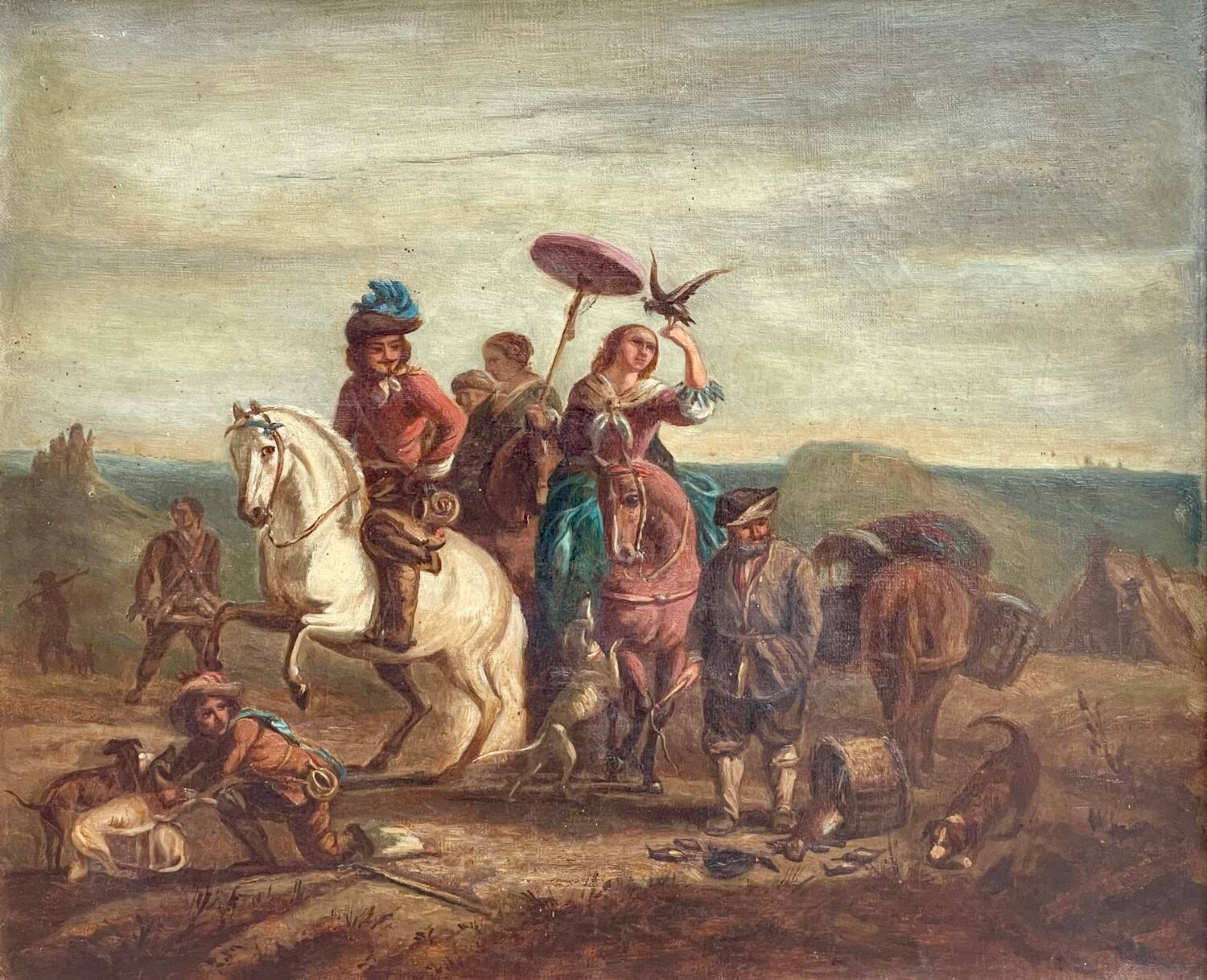 Attr. to Carel van Falens - Hunting scene, Flemish school