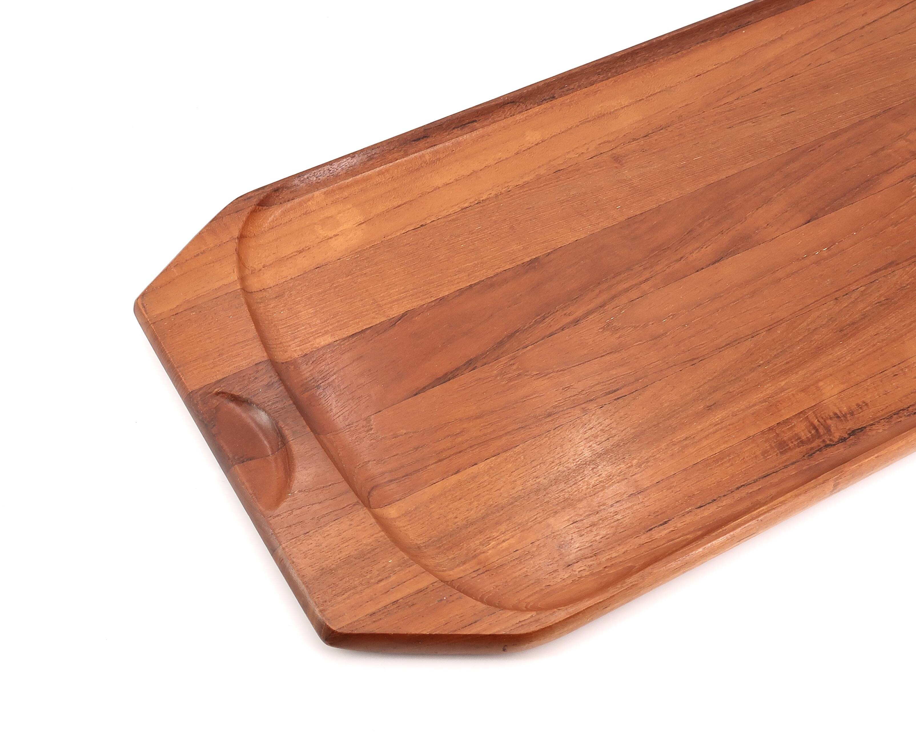 Grand plateau Danois en teck Mandalay, années 70