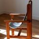 Vintage armchair for children in solid wood and thick canvas - Brutalist style