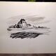 Original drawing in black chalk by Jean Villette (1913-2005)