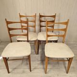 4 beech chairs, 1960s