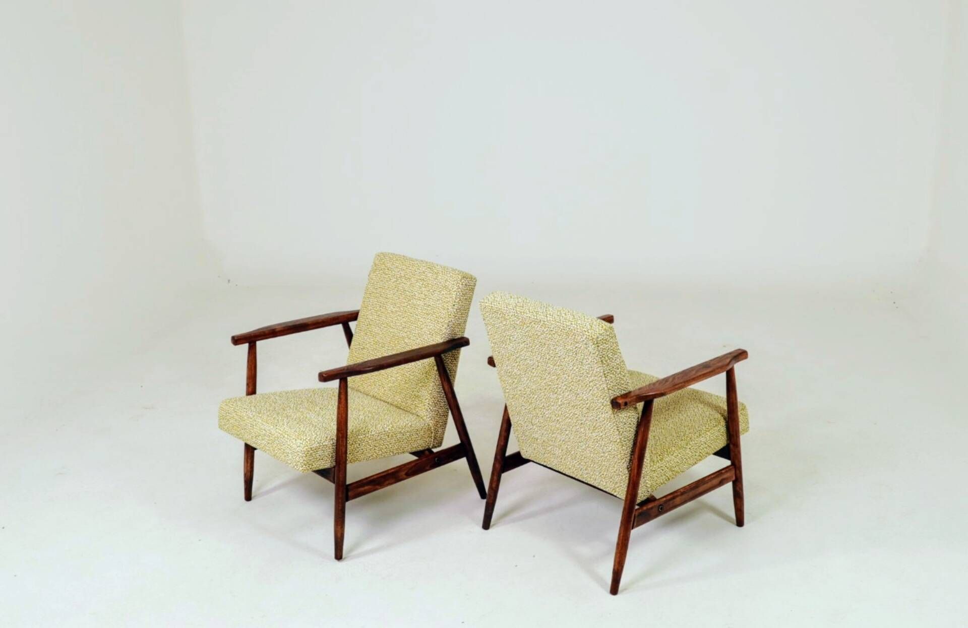 Pair de fauteuils vintage vert nebula 1970s