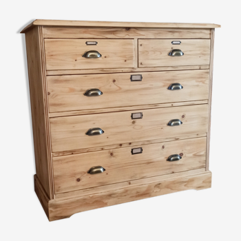 Chest of drawers wood solid patinated