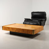 Coffee table in magnifying glass and brass