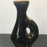 Pichet Vallauris tess céramique noire & dorée vintage