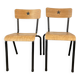 Pair of renovated school chairs with star pattern