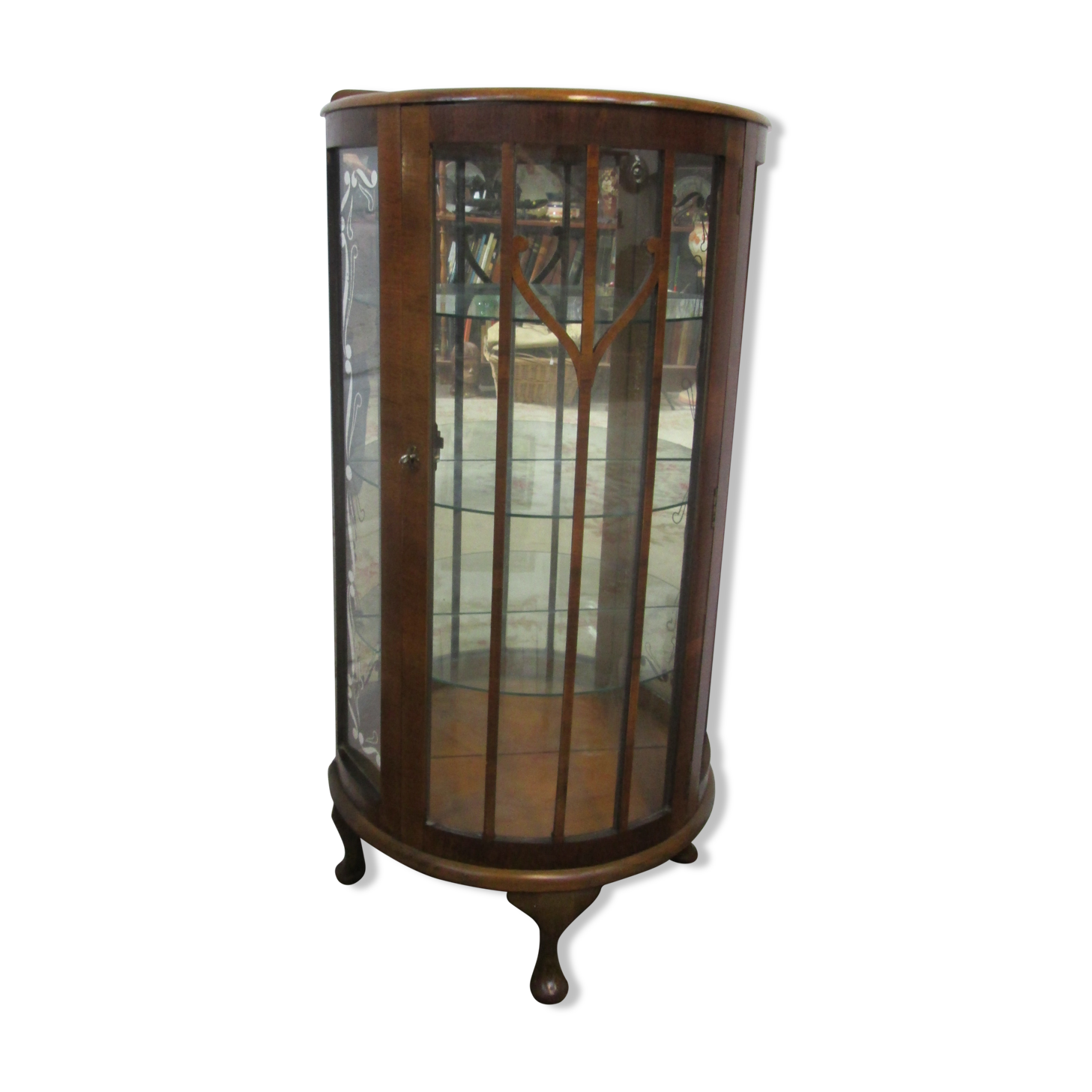 Walnut art deco showcase