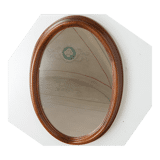 1950 Vintage Oval wood Mirror