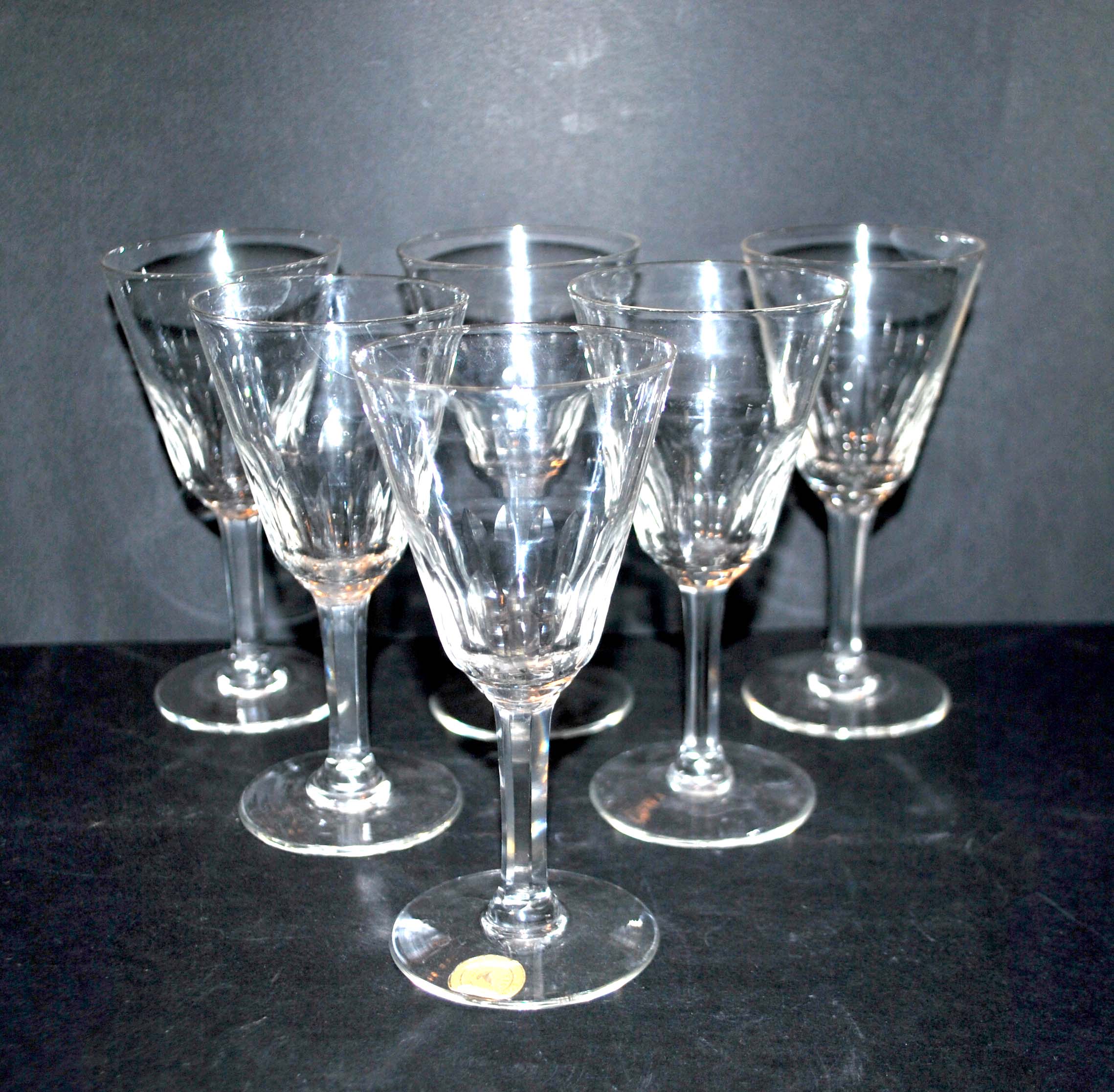 Series of 6 antique wine glasses in blown glass from meisenthal 1900 12.5 cm
