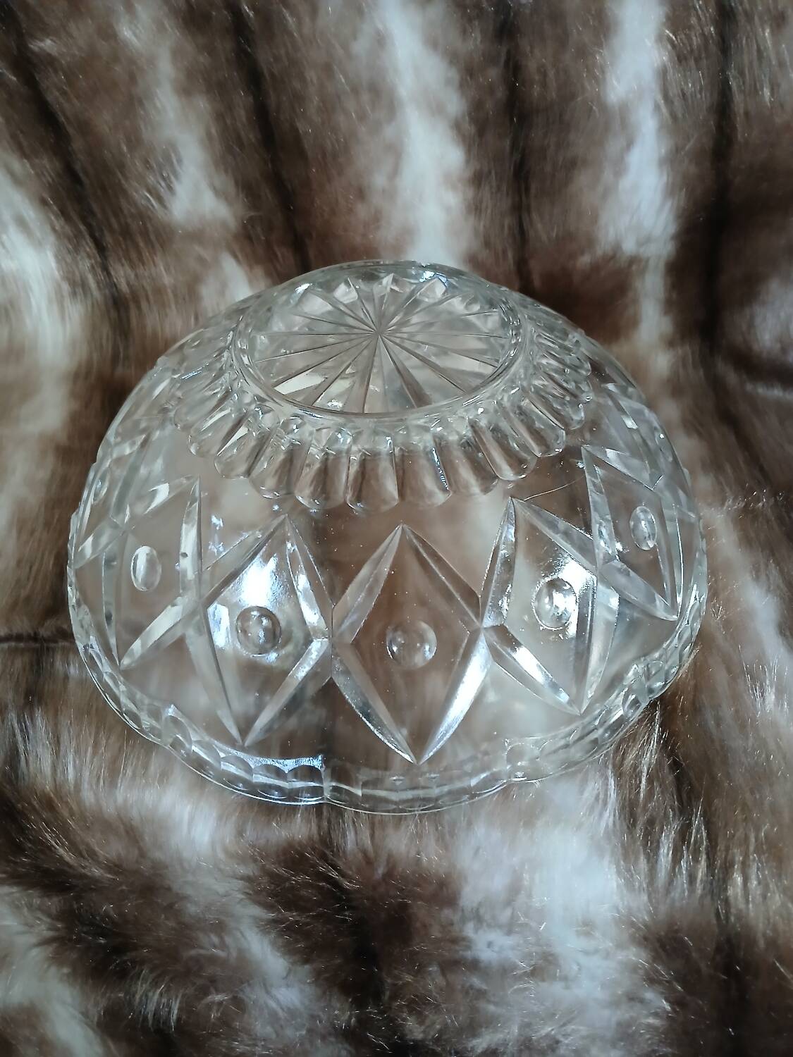 Antique cut glass salad bowl