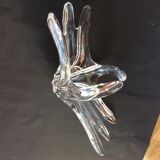 Crystal fruit cup with handles Art Vannes France - vintage