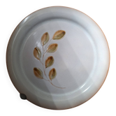 Assiette plate vintage faïence de St Amand motif feuillage Cevennes