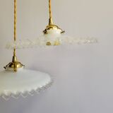 Duo of serrated opaline suspensions