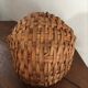 Old basket in chestnut wood strips