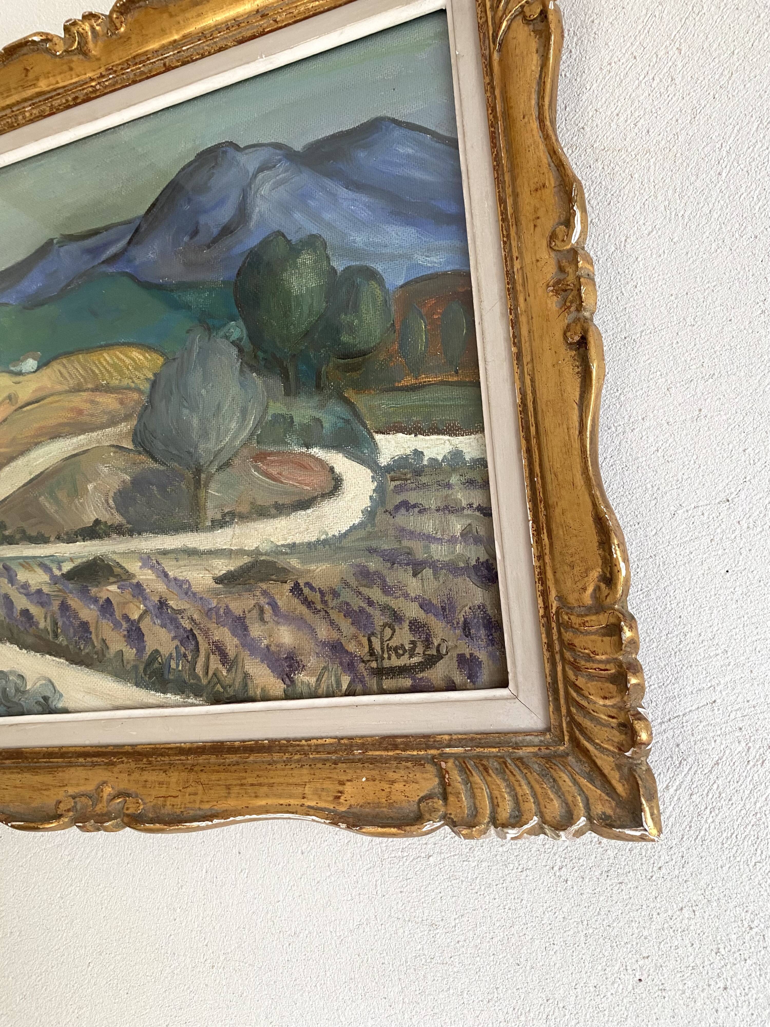 Provence oil from the 1950s under glass