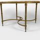 Neoclassical round coffee table, Brass and Marble, France, circa 1960