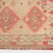 Vintage Runner Kilim, Tons Rose et Beige, Motifs Anatoliens Géométriques