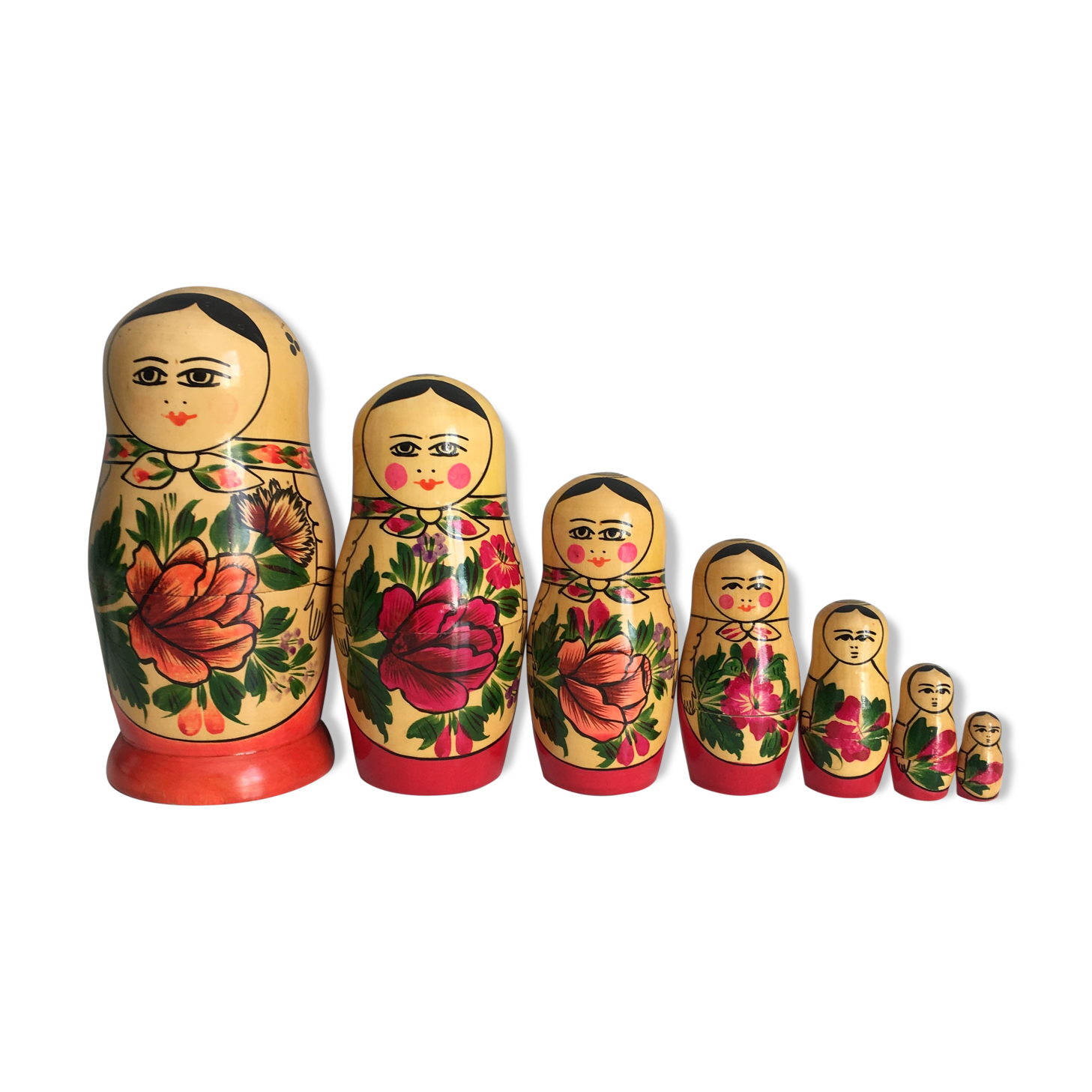 7 poupées russes Matriochka, vintage