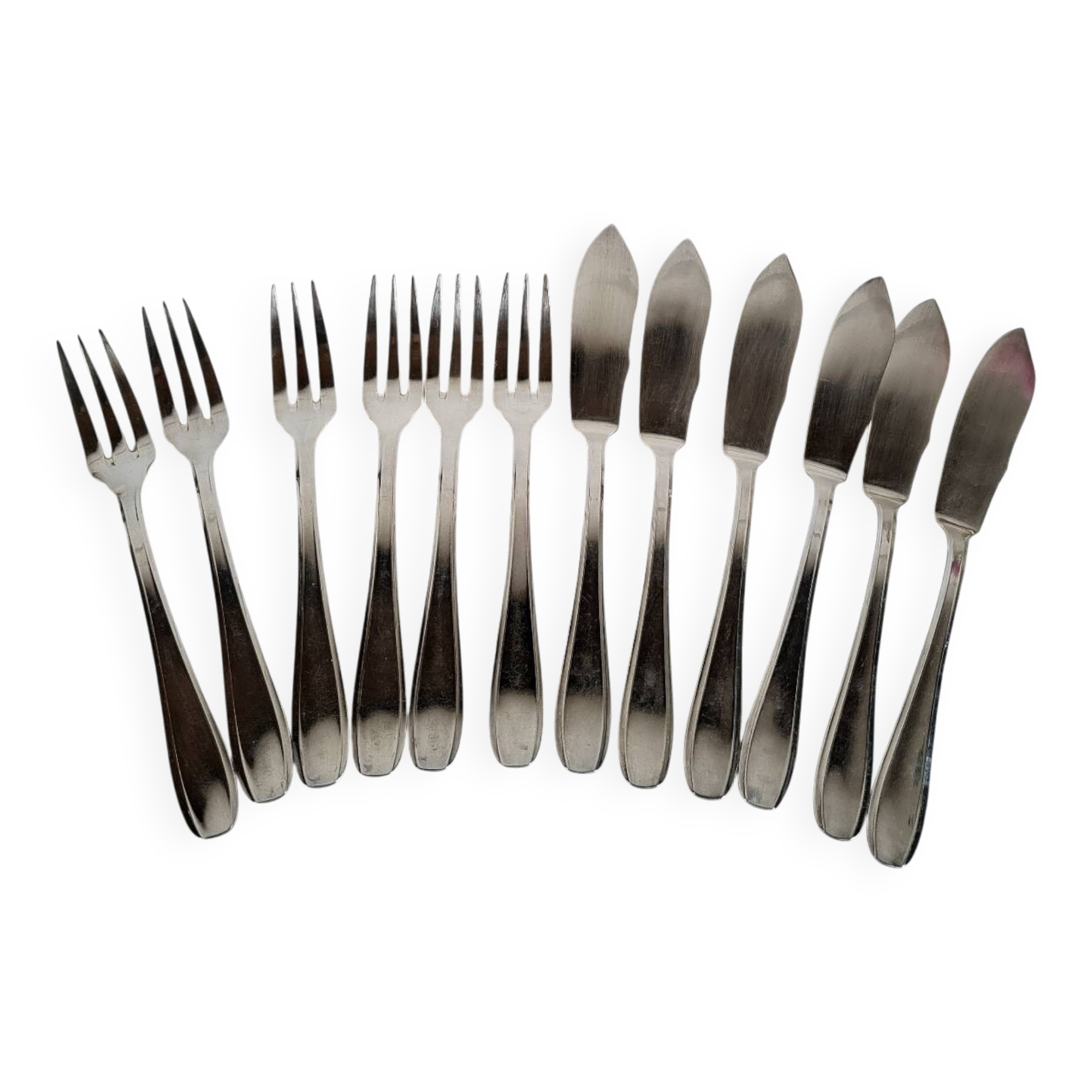 SFAM 6 Silver-Plated Fish Cutlery Sets, 12 Pieces