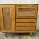 Vintage wood/wicker cabinet