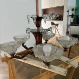Ezan Art Deco chandelier in copper and molded glass
