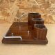 Old Smoking Kit Storage In Wood & Aluminum Vintage #B089