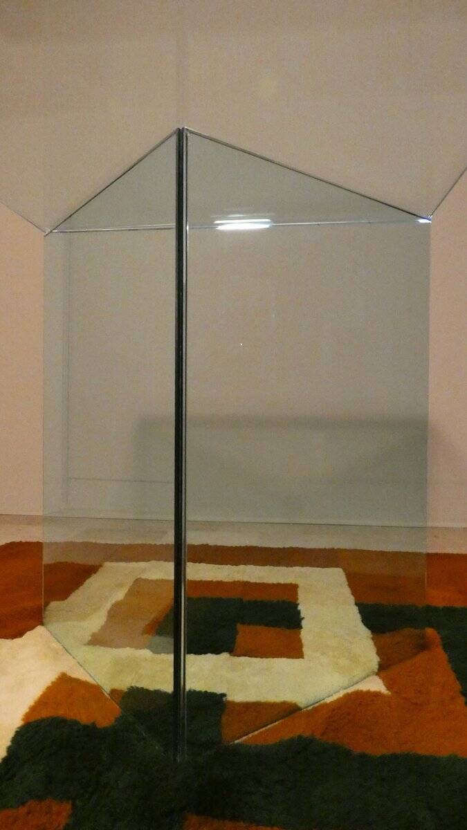 Bacco desk in transparent glass attributed to Tonelli, Italy, 1980s.