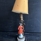 Antique porcelain marquis figurine lamp, 1940