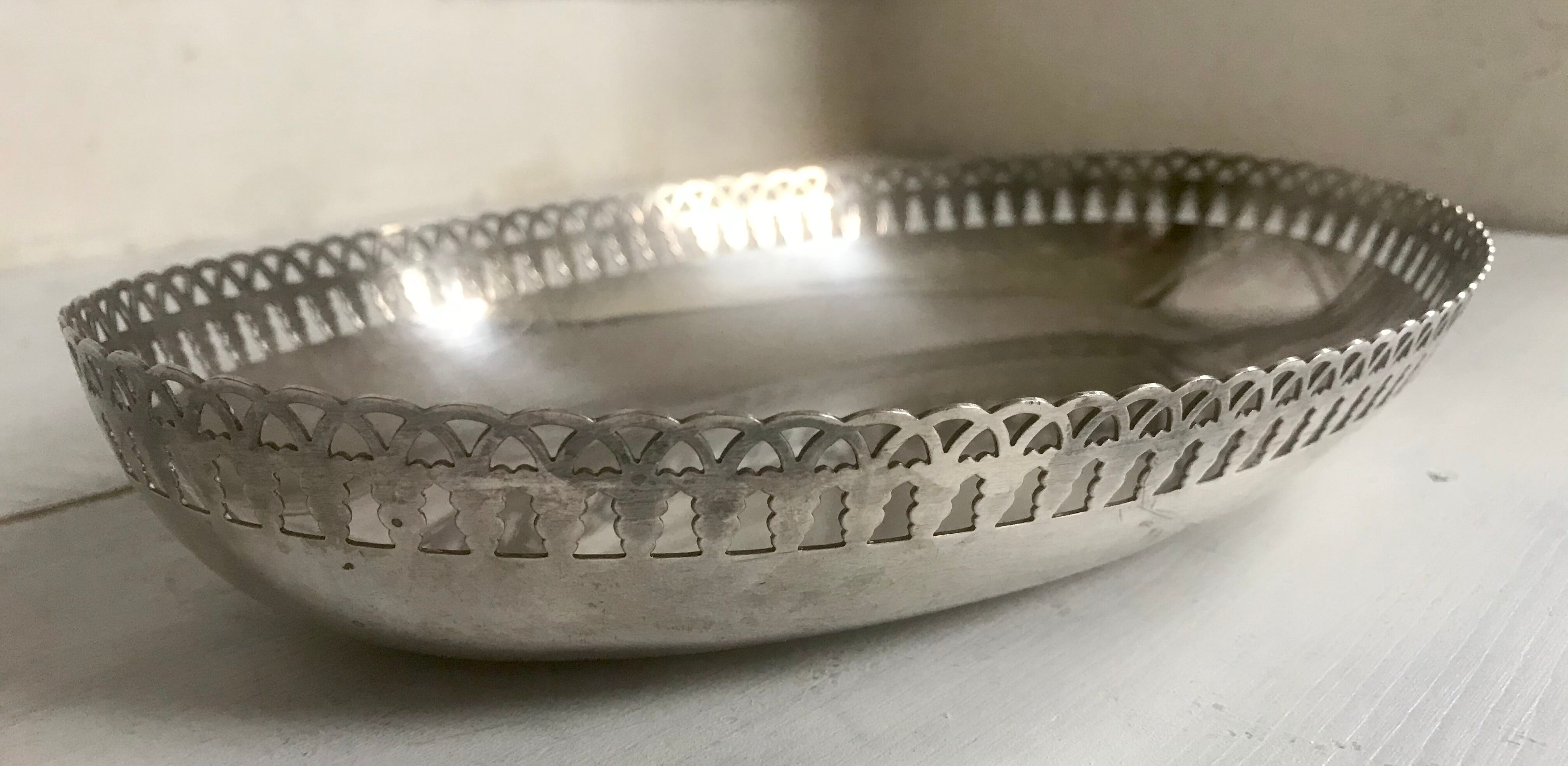 Silver metal basket