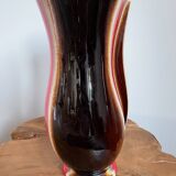Red-Brown Verceram Vase Model 6390-28, French Mid-Century Modern Art Pottery from the 1960s