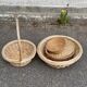 Set of 5 round woven wicker baskets