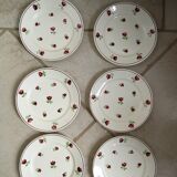 Set of 6 flat plates Mireille Badonviller