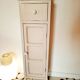 Antique tall cabinet painted white