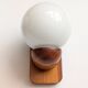 Pair of solid pine and opaline wall lights