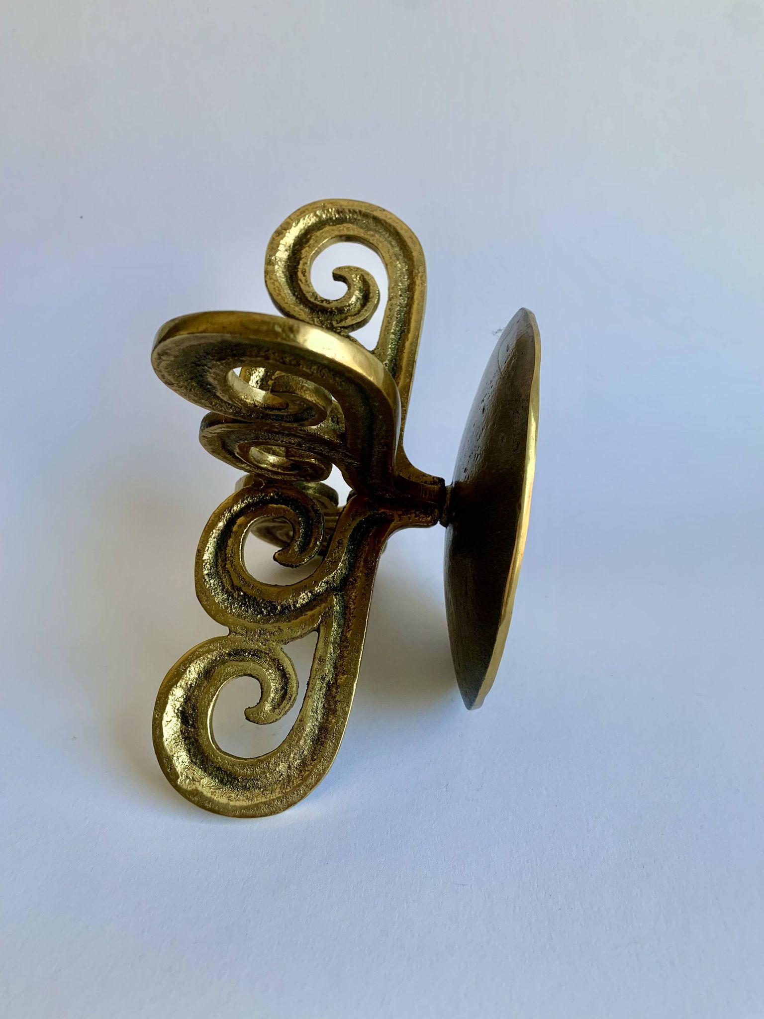 Brutalist bronze candleholder, 1970s