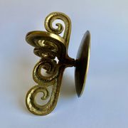 Brutalist bronze candleholder, 1970s