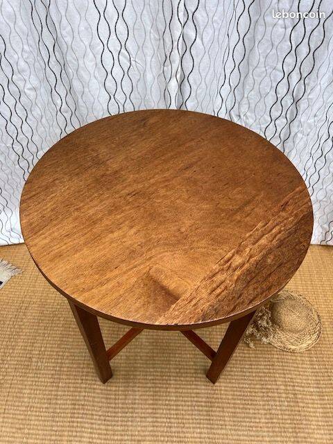 Table d'appoint haute et ronde vintage