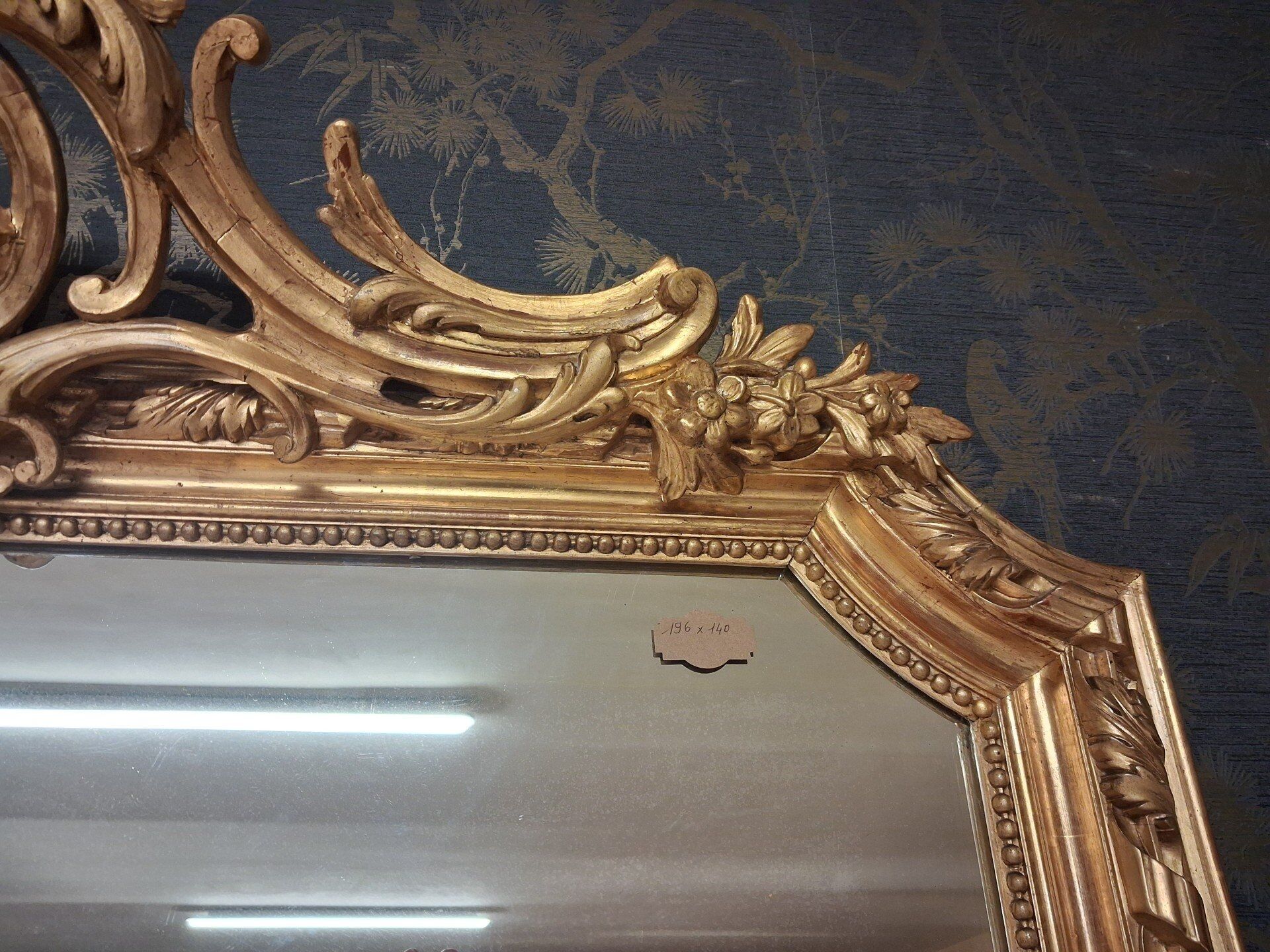 19th century mirror 196 x 140