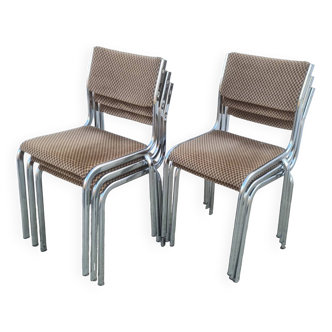 Lot 6 chaises chromé croco noir DIA – Lot Table/Chaise Pas Cher