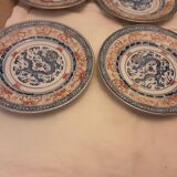9 assiettes a dessert porcelaine asiatique   graines de riz chine dragon