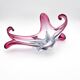 Large organic Murano sommerso bowl - Aquamarine blue and pink