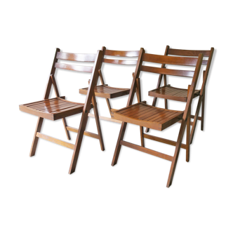 Series of 4 teak chairs