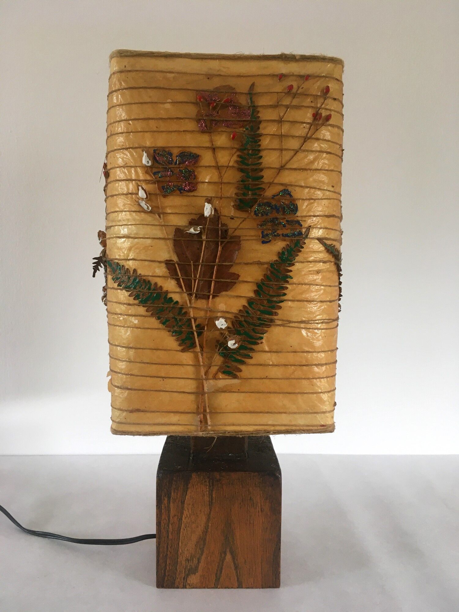Vintage lamp in solid wood 70s