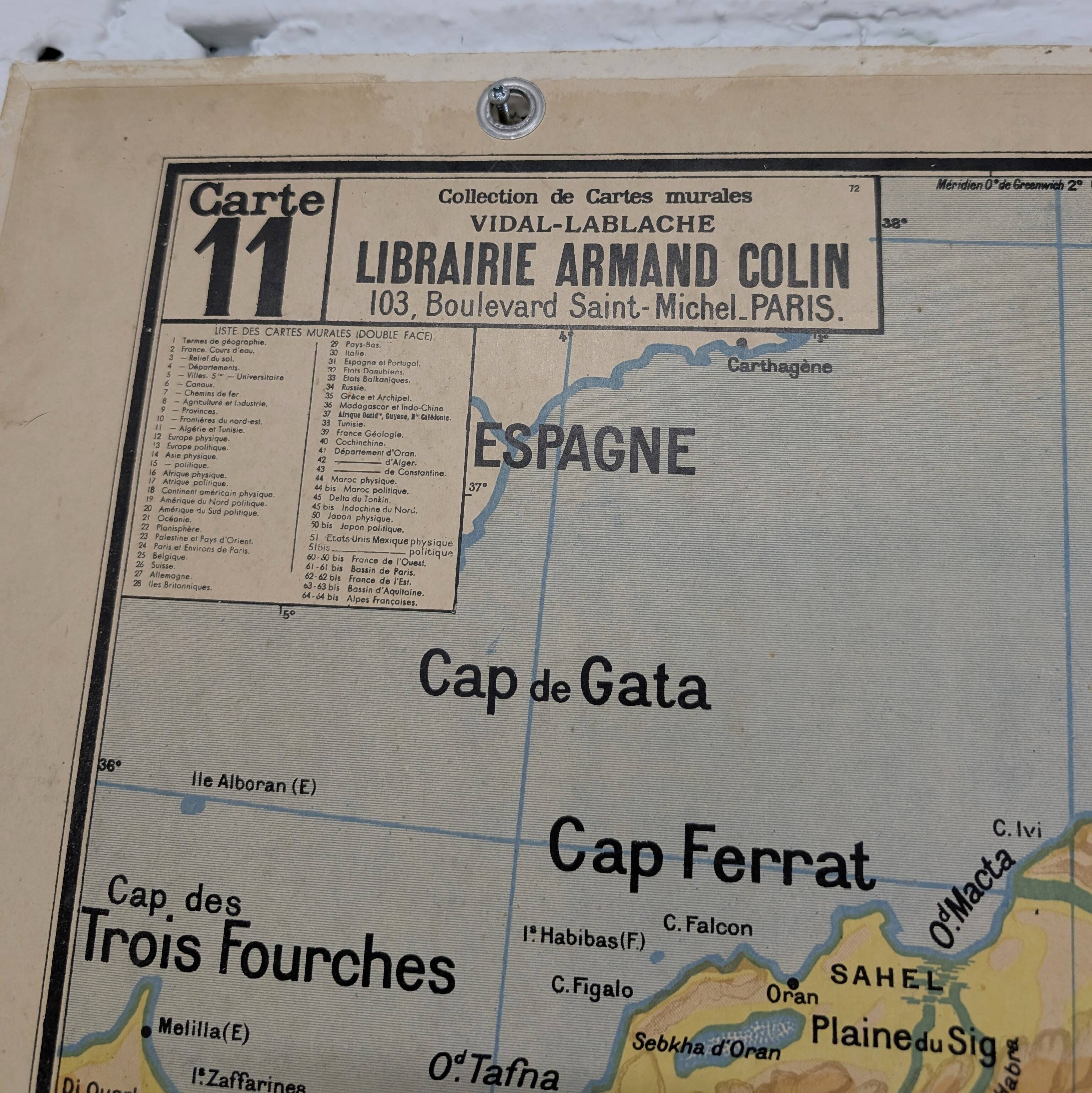 Vidal Lablache school map - Algeria and Tunisia