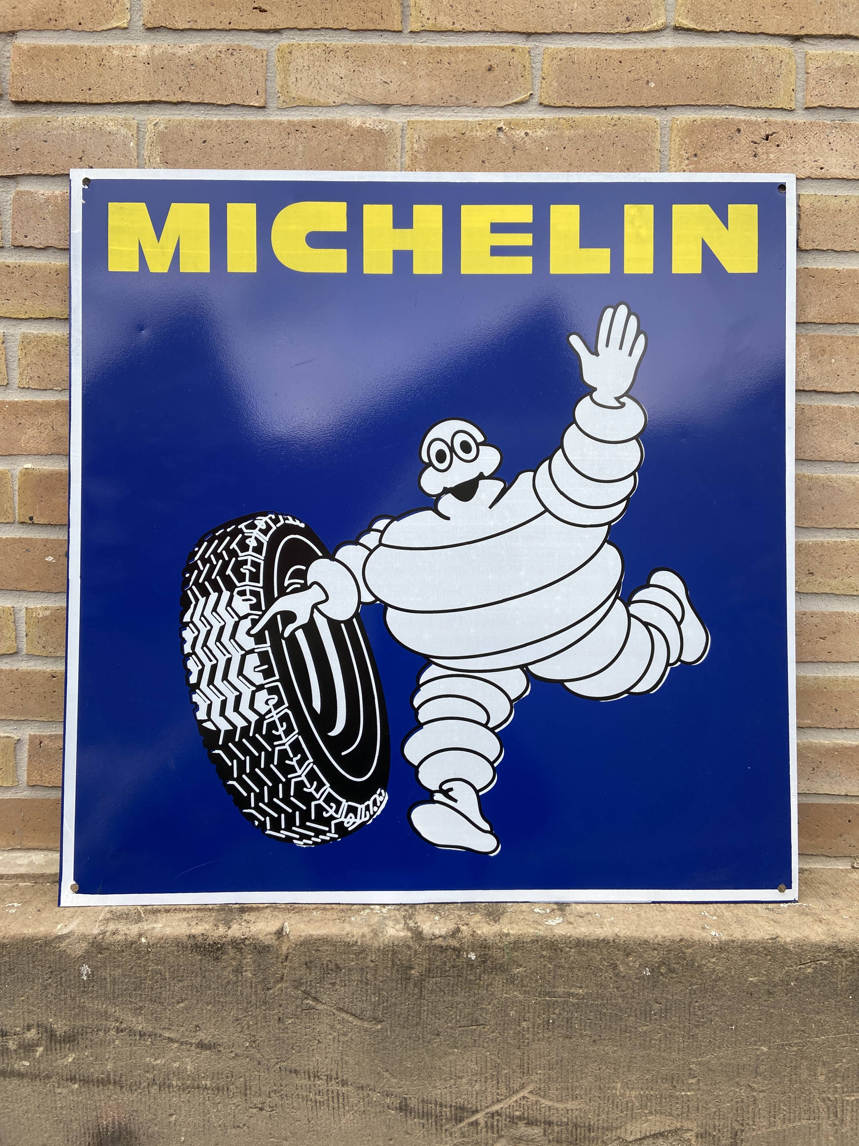 Advertising plate painted metal not enamelled Michelin tyres tires